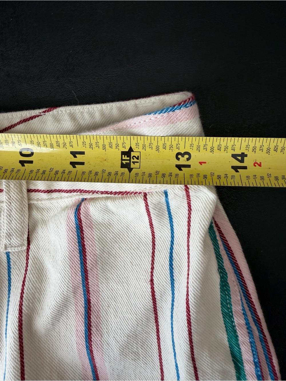 Madewell Striped Wide Leg Crop Pants Size 28 Ivory Pink Teal High Rise Culotte - Picture 8 of 10